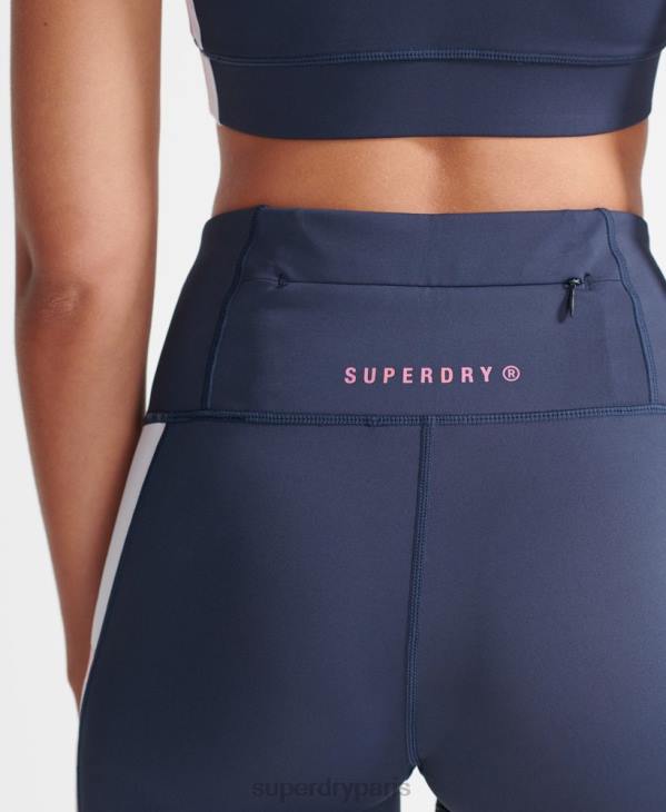 Superdry femmes short de vélo d'entraînement verrouillable D64Z3173 vêtements marine