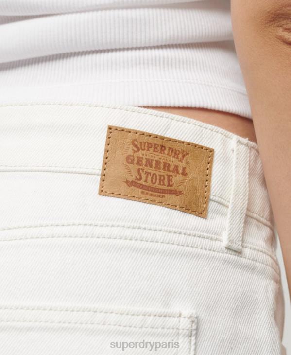 Superdry femmes short en jean orné de strass D64Z3098 vêtements blanc