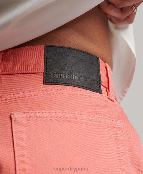 Superdry femmes short en jean taille haute D64Z3104 vêtements corail
