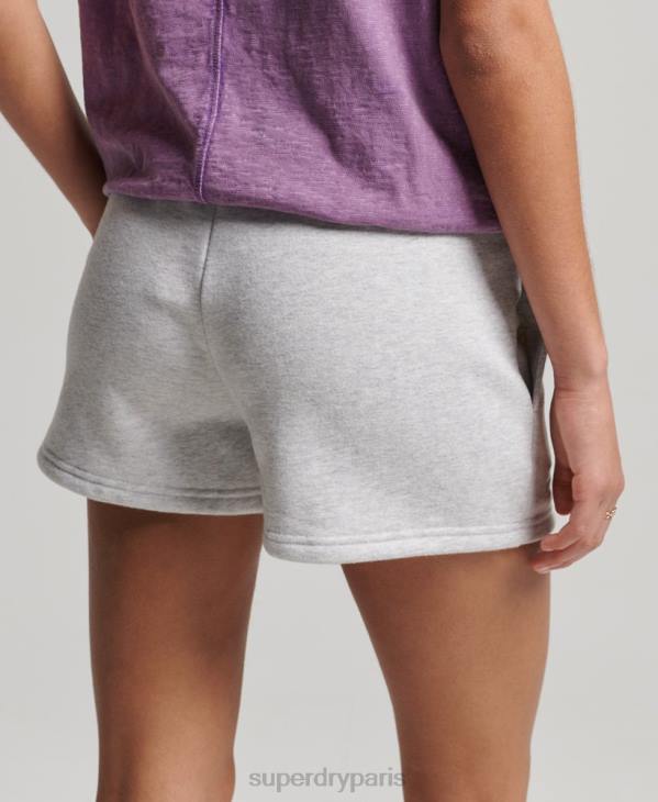 Superdry femmes short en jersey de coton bio à logo vintage D64Z3153 vêtements gris clair