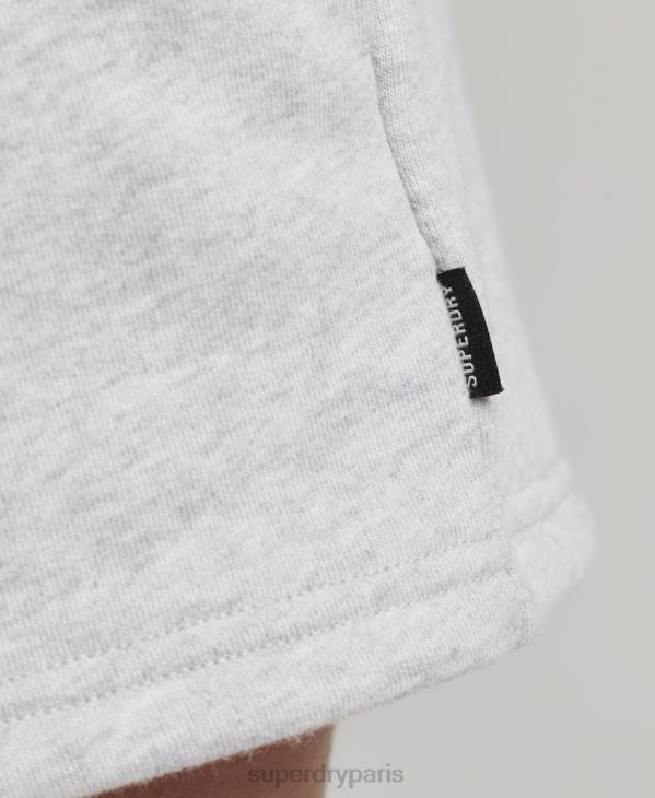 Superdry femmes short en jersey de coton bio à logo vintage D64Z3153 vêtements gris clair