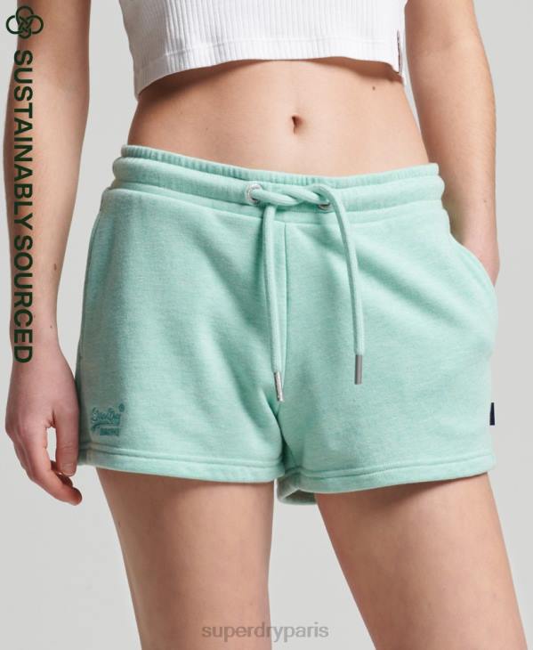 Superdry femmes short en jersey de coton bio à logo vintage D64Z3156 vêtements vert