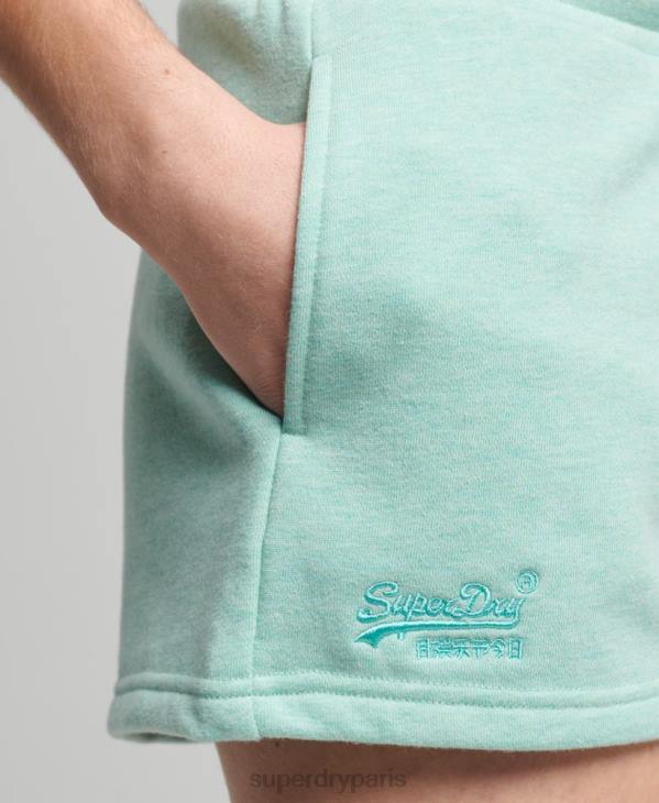 Superdry femmes short en jersey de coton bio à logo vintage D64Z3156 vêtements vert