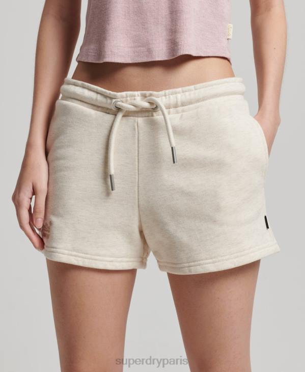 Superdry femmes short en jersey à logo brodé D64Z2181 vêtements crème