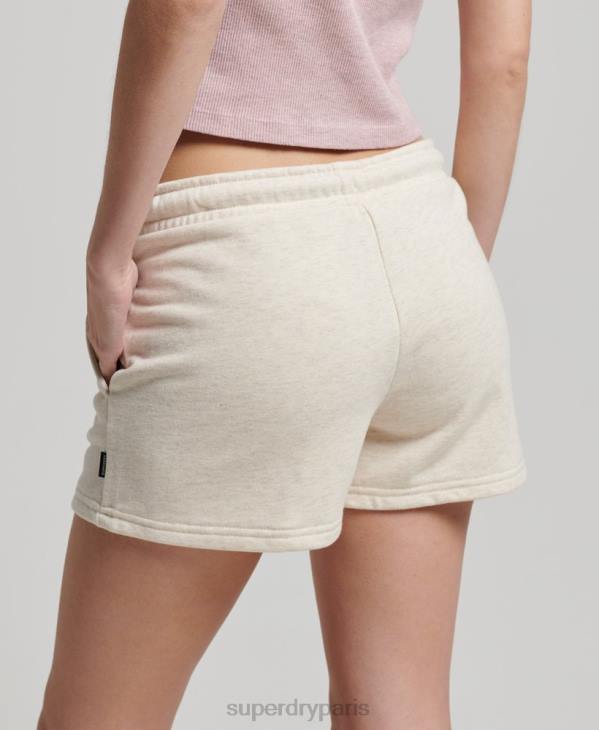 Superdry femmes short en jersey à logo brodé D64Z2181 vêtements crème