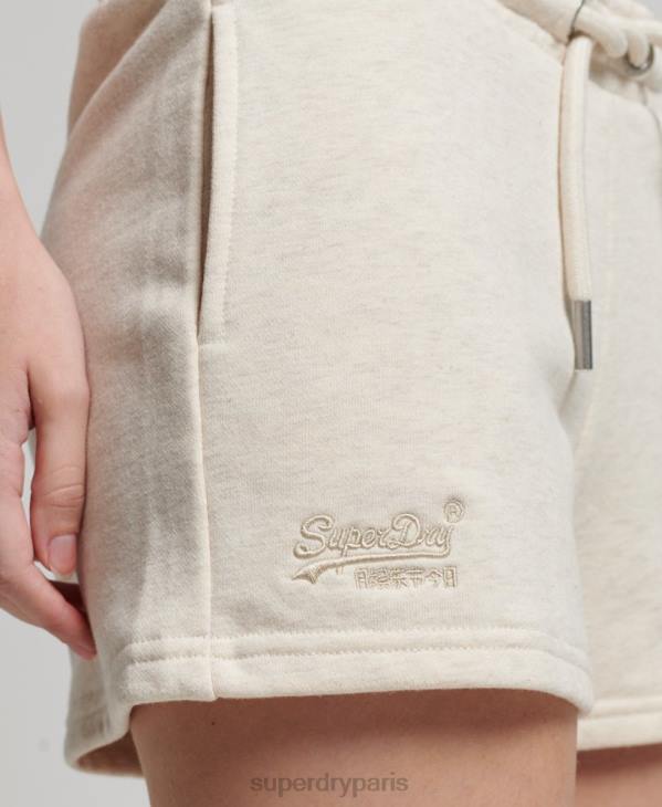 Superdry femmes short en jersey à logo brodé D64Z2181 vêtements crème