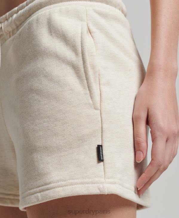 Superdry femmes short en jersey à logo brodé D64Z2181 vêtements crème