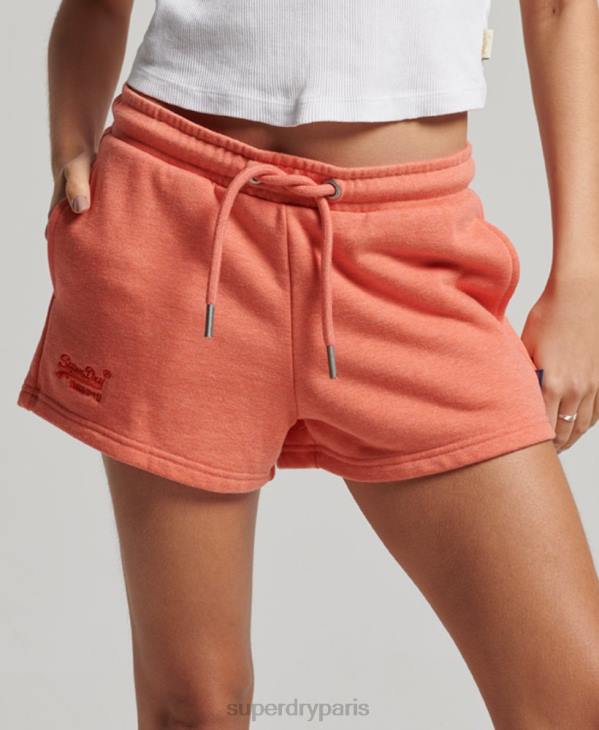 Superdry femmes short en jersey à logo brodé D64Z3114 vêtements corail