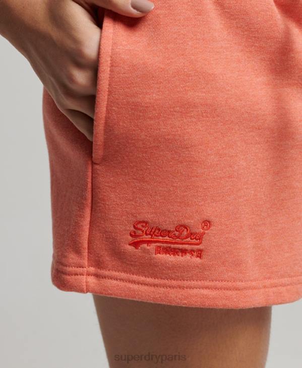 Superdry femmes short en jersey à logo brodé D64Z3114 vêtements corail