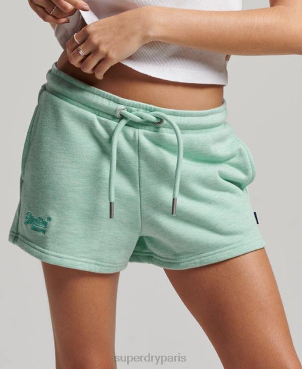 Superdry femmes short en jersey à logo brodé D64Z3116 vêtements vert