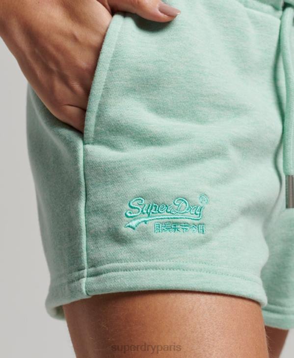 Superdry femmes short en jersey à logo brodé D64Z3116 vêtements vert
