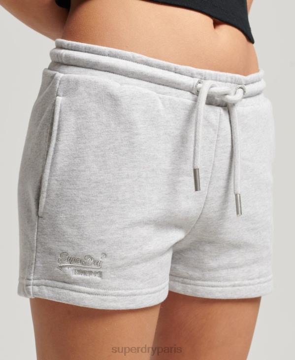 Superdry femmes short en jersey à logo brodé D64Z3118 vêtements gris clair