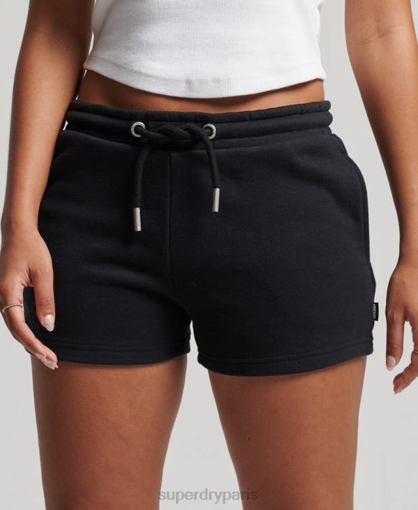 Superdry femmes short en jersey à logo brodé D64Z3125 vêtements noir