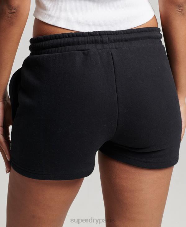 Superdry femmes short en jersey à logo brodé D64Z3125 vêtements noir