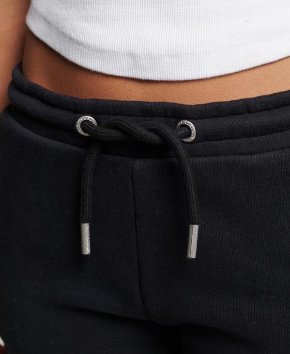 Superdry femmes short en jersey à logo brodé D64Z3125 vêtements noir