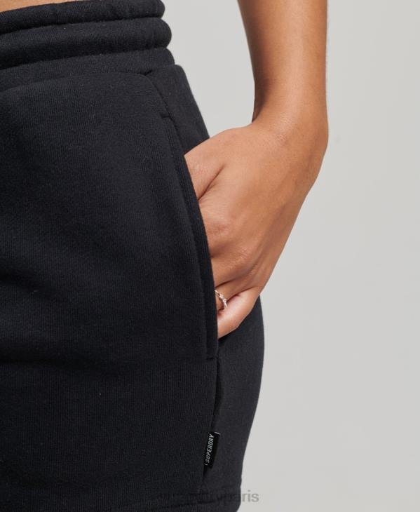 Superdry femmes short en jersey à logo brodé D64Z3125 vêtements noir
