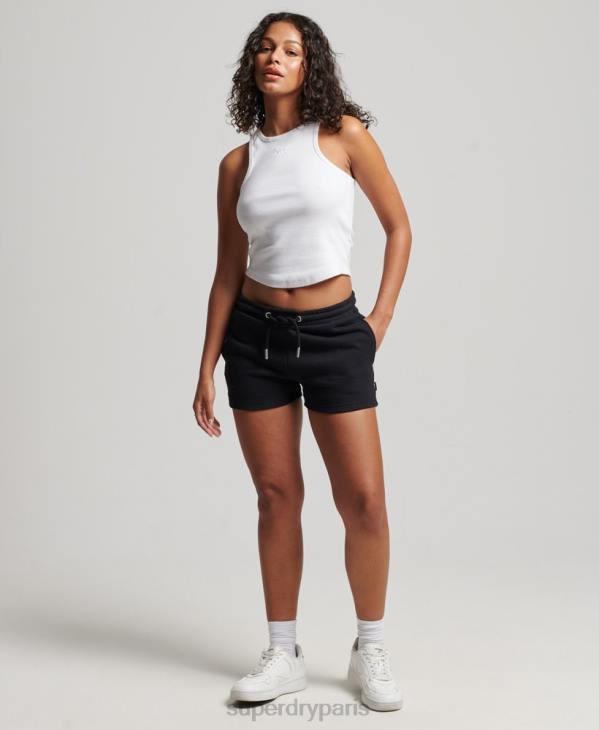 Superdry femmes short en jersey à logo brodé D64Z3125 vêtements noir