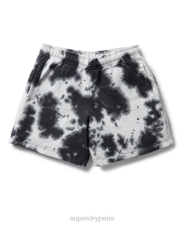 Superdry femmes short en molleton tie-dye D64Z3167 vêtements noir