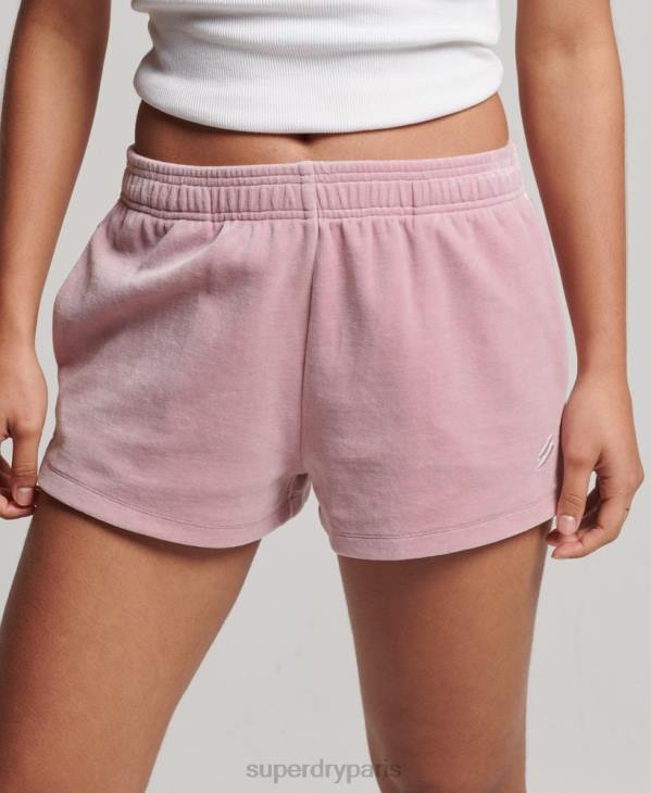 Superdry femmes short en velours à logo s D64Z3120 vêtements rose