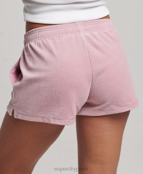 Superdry femmes short en velours à logo s D64Z3120 vêtements rose
