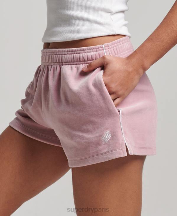 Superdry femmes short en velours à logo s D64Z3120 vêtements rose