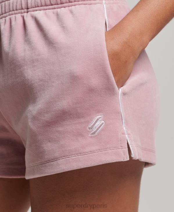 Superdry femmes short en velours à logo s D64Z3120 vêtements rose