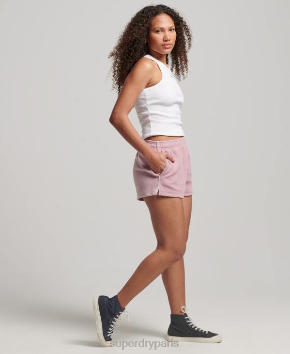Superdry femmes short en velours à logo s D64Z3120 vêtements rose