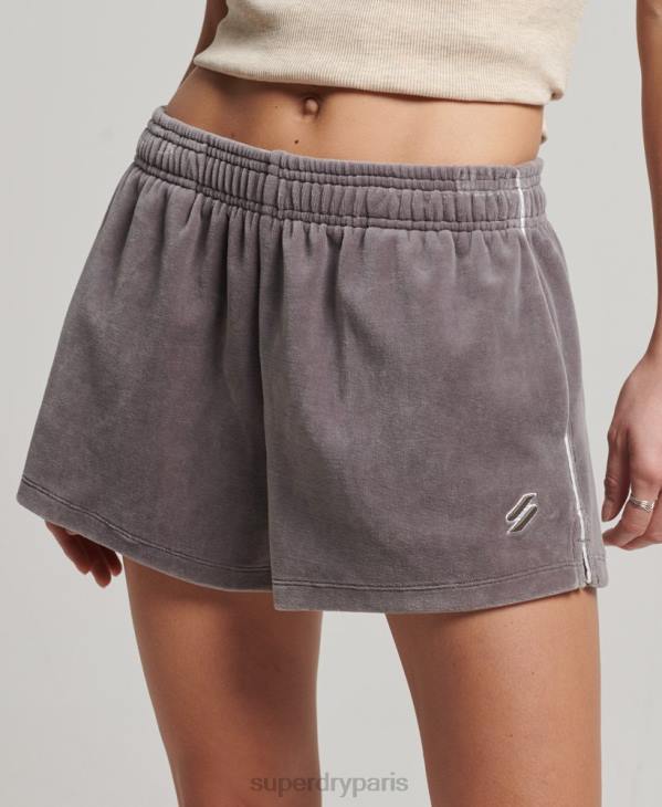Superdry femmes short en velours à logo s D64Z3146 vêtements gris