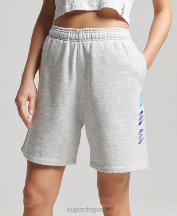 Superdry femmes short garçon à logo en demi-teinte D64Z3165 vêtements gris