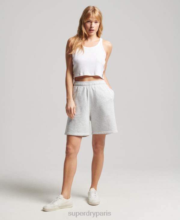 Superdry femmes short garçon à logo en demi-teinte D64Z3165 vêtements gris