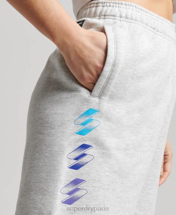 Superdry femmes short garçon à logo en demi-teinte D64Z3165 vêtements gris