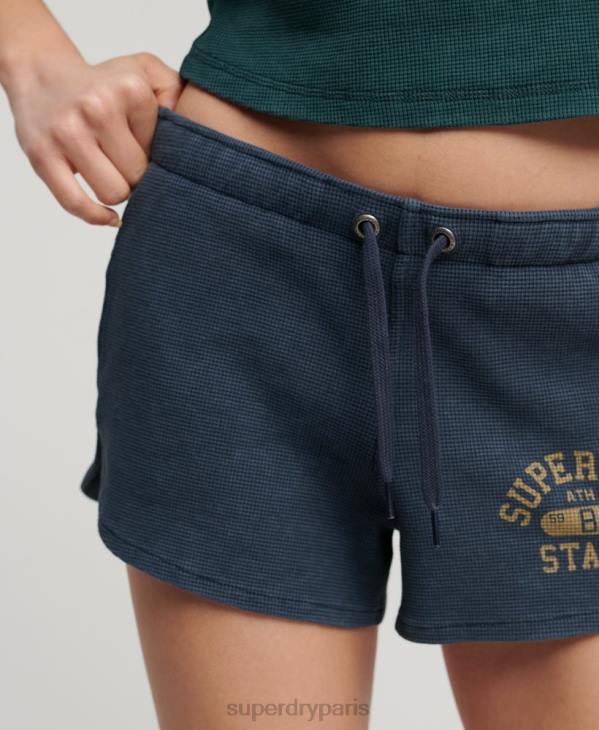 Superdry femmes short gaufré essentiel athlétique D64Z2048 vêtements bleu