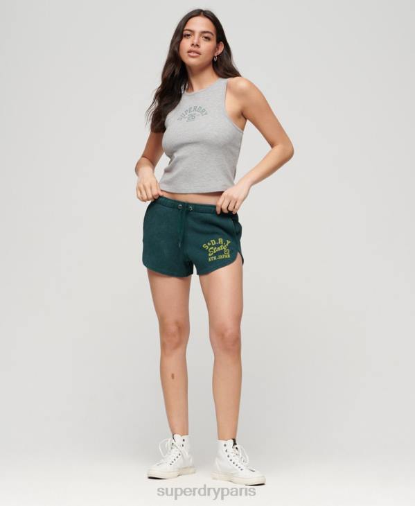Superdry femmes short gaufré essentiel athlétique D64Z3109 vêtements vert