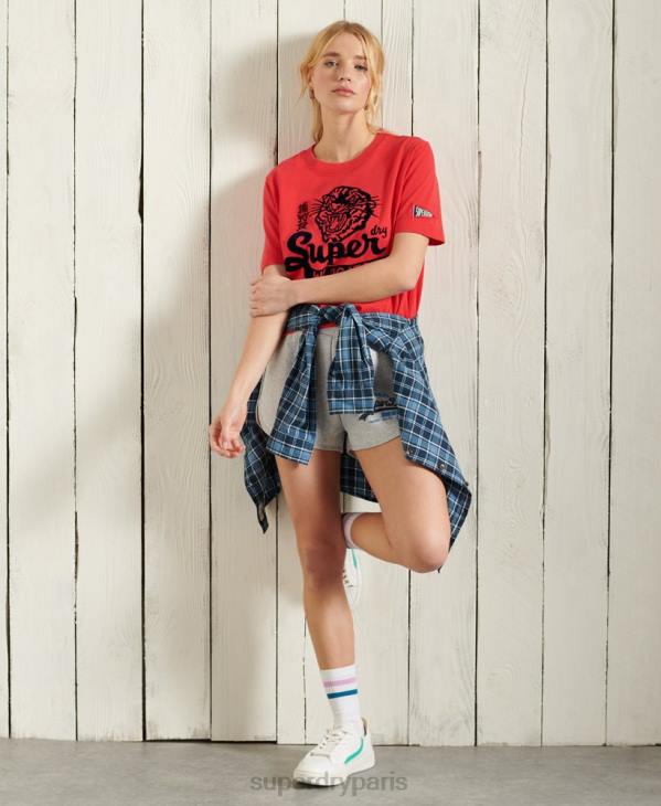 Superdry femmes short à logo vintage D64Z3172 vêtements gris clair