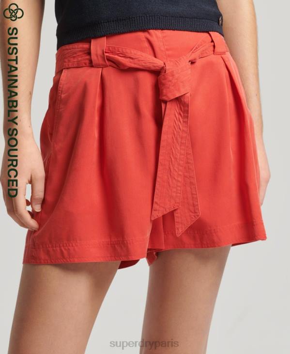 Superdry femmes short paperbag D64Z3138 vêtements rouge