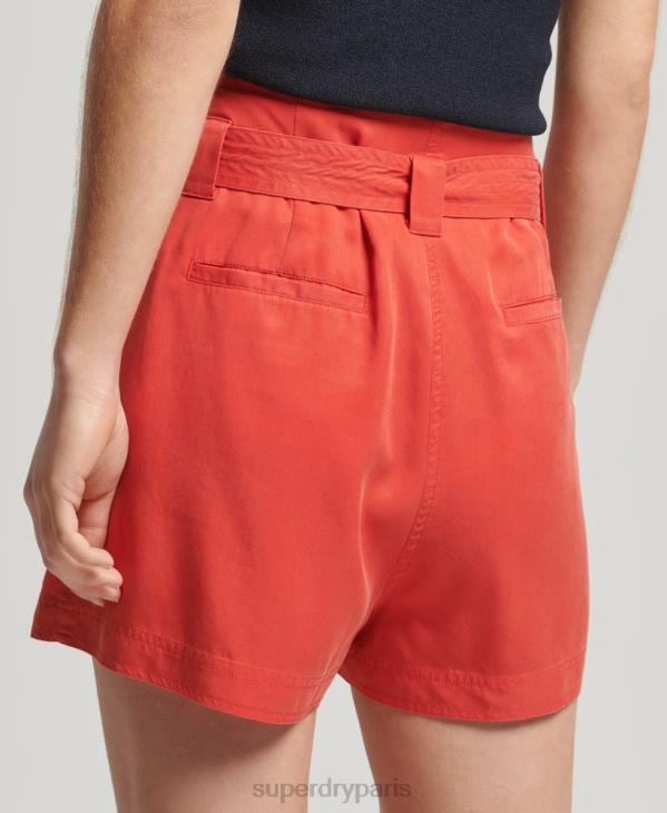 Superdry femmes short paperbag D64Z3138 vêtements rouge