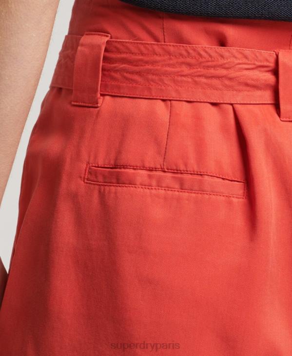 Superdry femmes short paperbag D64Z3138 vêtements rouge