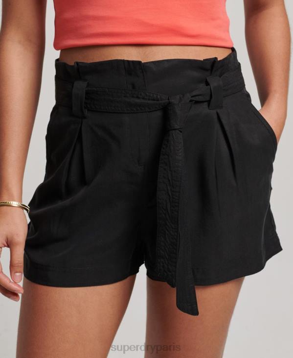Superdry femmes short paperbag D64Z3164 vêtements noir