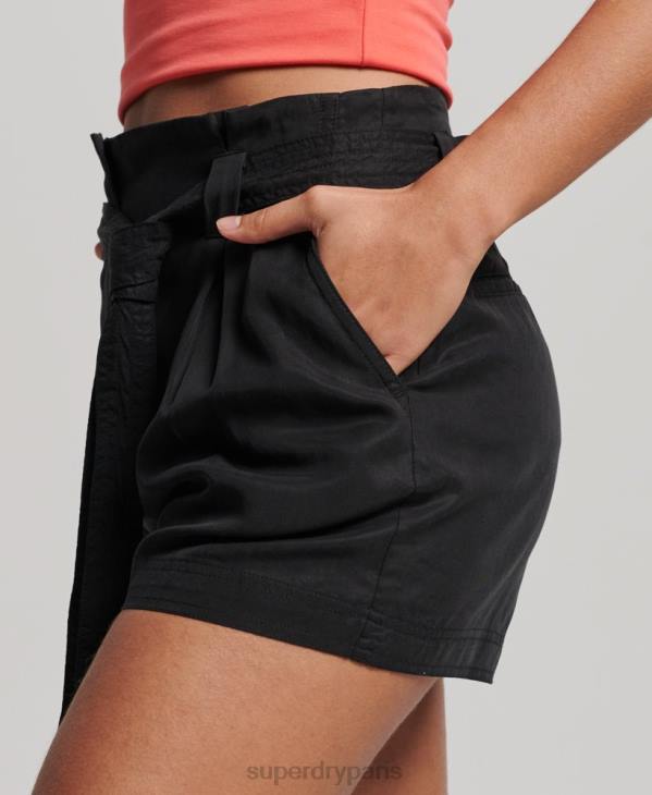Superdry femmes short paperbag D64Z3164 vêtements noir