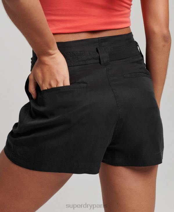 Superdry femmes short paperbag D64Z3164 vêtements noir