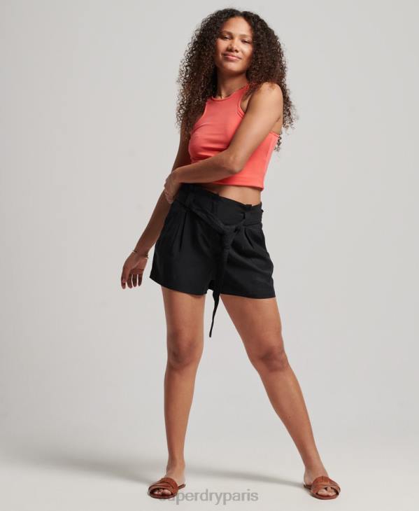 Superdry femmes short paperbag D64Z3164 vêtements noir
