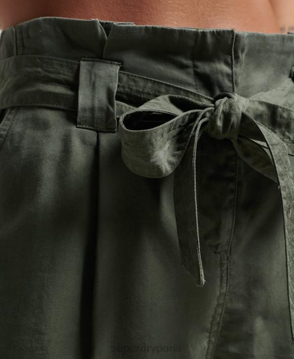 Superdry femmes short paperbag D64Z3166 vêtements vert