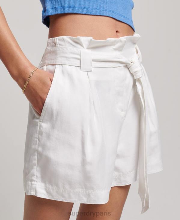 Superdry femmes short paperbag D64Z3168 vêtements blanc