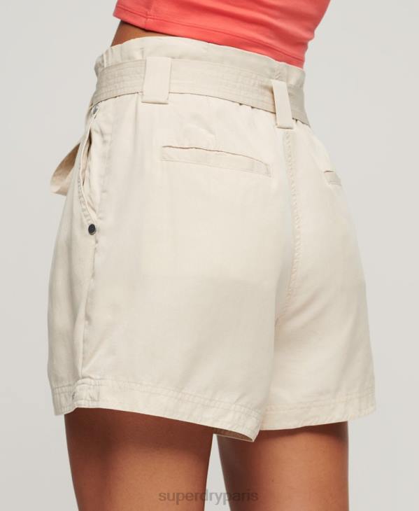 Superdry femmes short paperbag du désert D64Z3106 vêtements beige