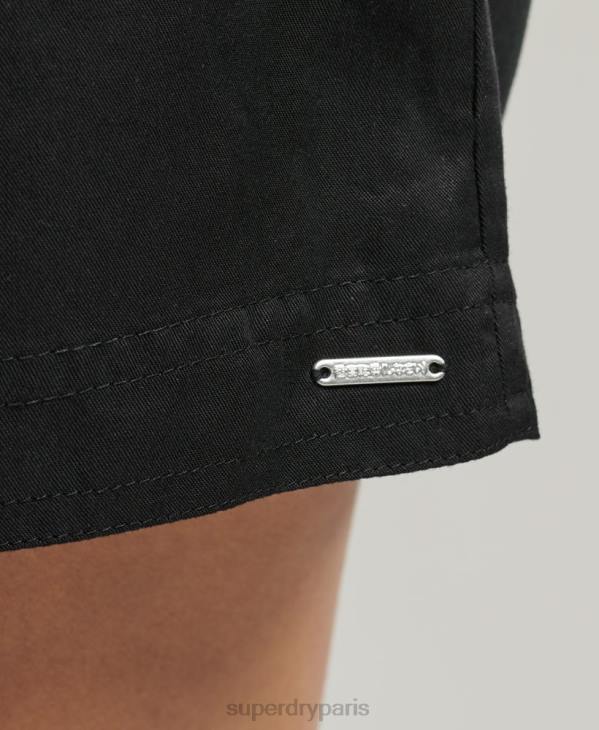 Superdry femmes short paperbag du désert D64Z3154 vêtements noir