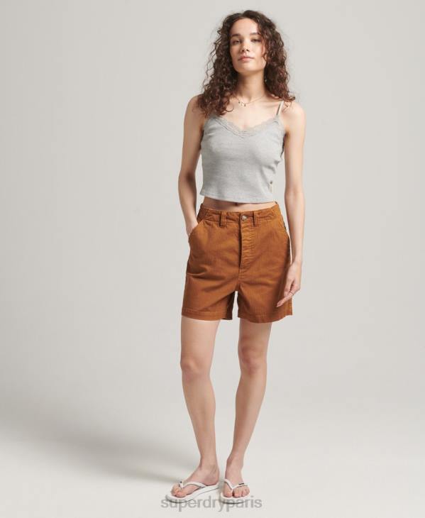 Superdry femmes short utilitaire vintage D64Z3159 vêtements bronzer