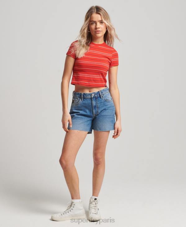 Superdry femmes taille mi-haute D64Z2212 vêtements bleu foncé