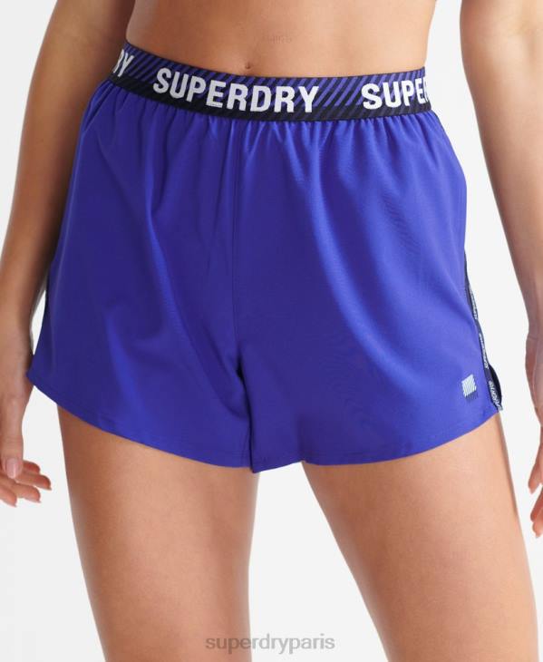 Superdry femmes train lâche shorts D64Z3170 vêtements bleu