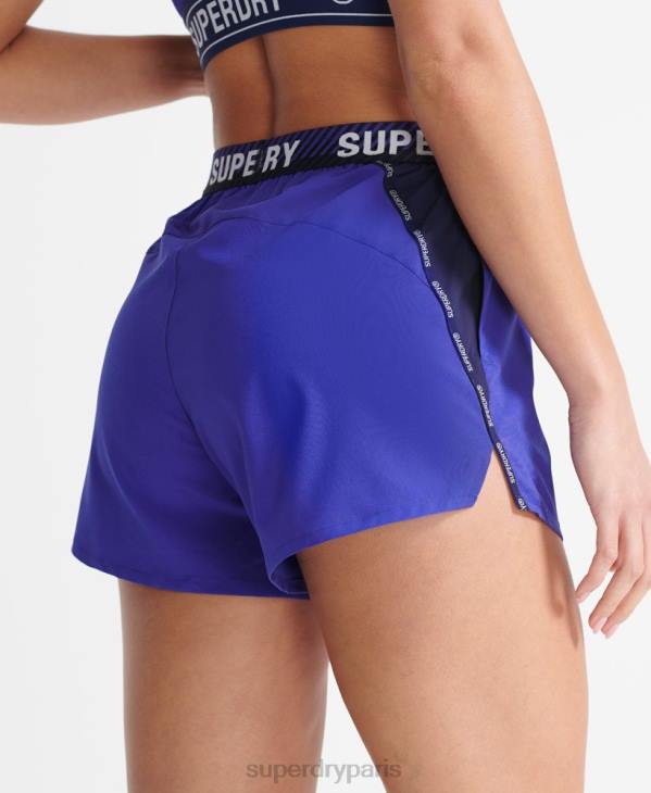 Superdry femmes train lâche shorts D64Z3170 vêtements bleu