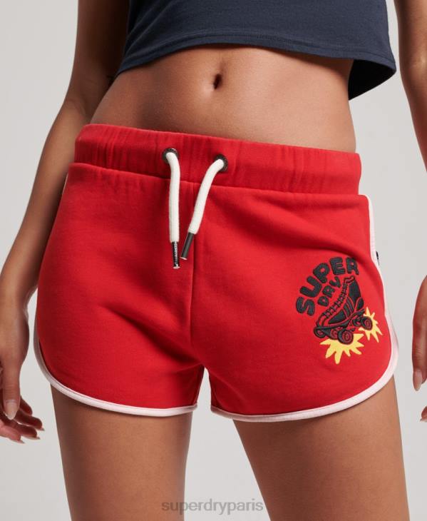 Superdry femmes vintage roll with it short en jersey D64Z2180 vêtements rouge